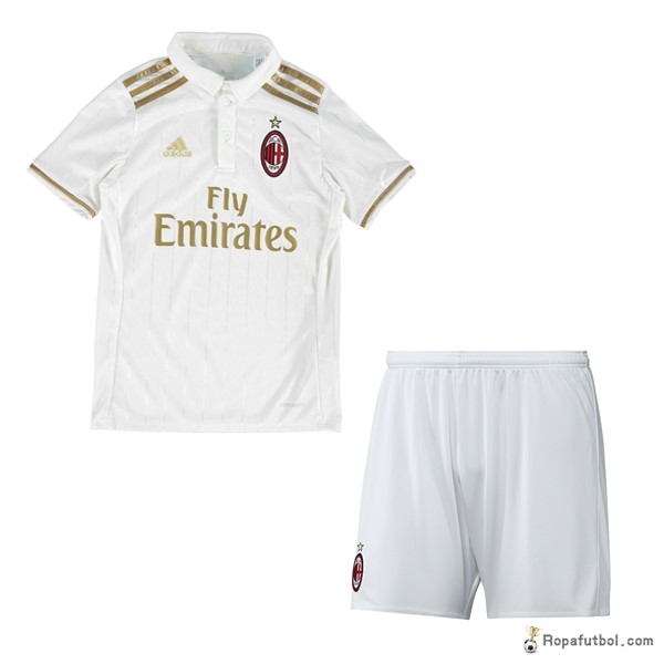 Camiseta AC Milan Replica Segunda Ropa Niños 2016/17 Blanco